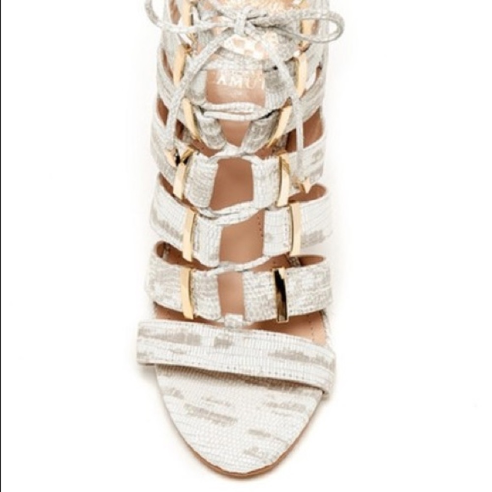 Vince Camuto Snake Print Lace Up Heels size 6.5